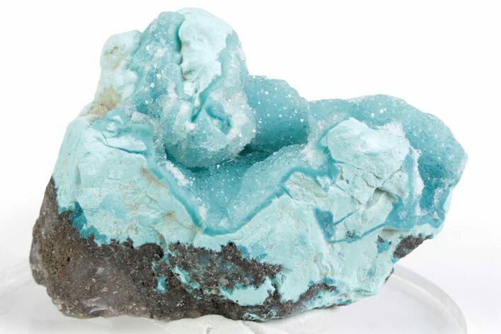 Sparkling Druzy Quartz on Chrysocolla - DR Congo #366184